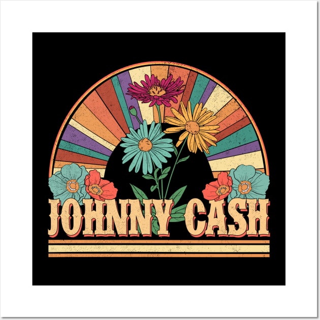 Johnny Flowers Name Cash Personalized Gifts Retro Style Wall Art by Roza Wolfwings